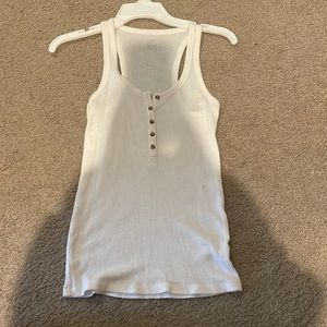 Aerie, racer back, white tank. Size small, long, stretchy, soft.